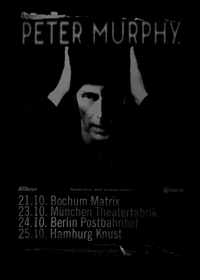 Peter Murphy, Concert Poster Hamburg 2011.