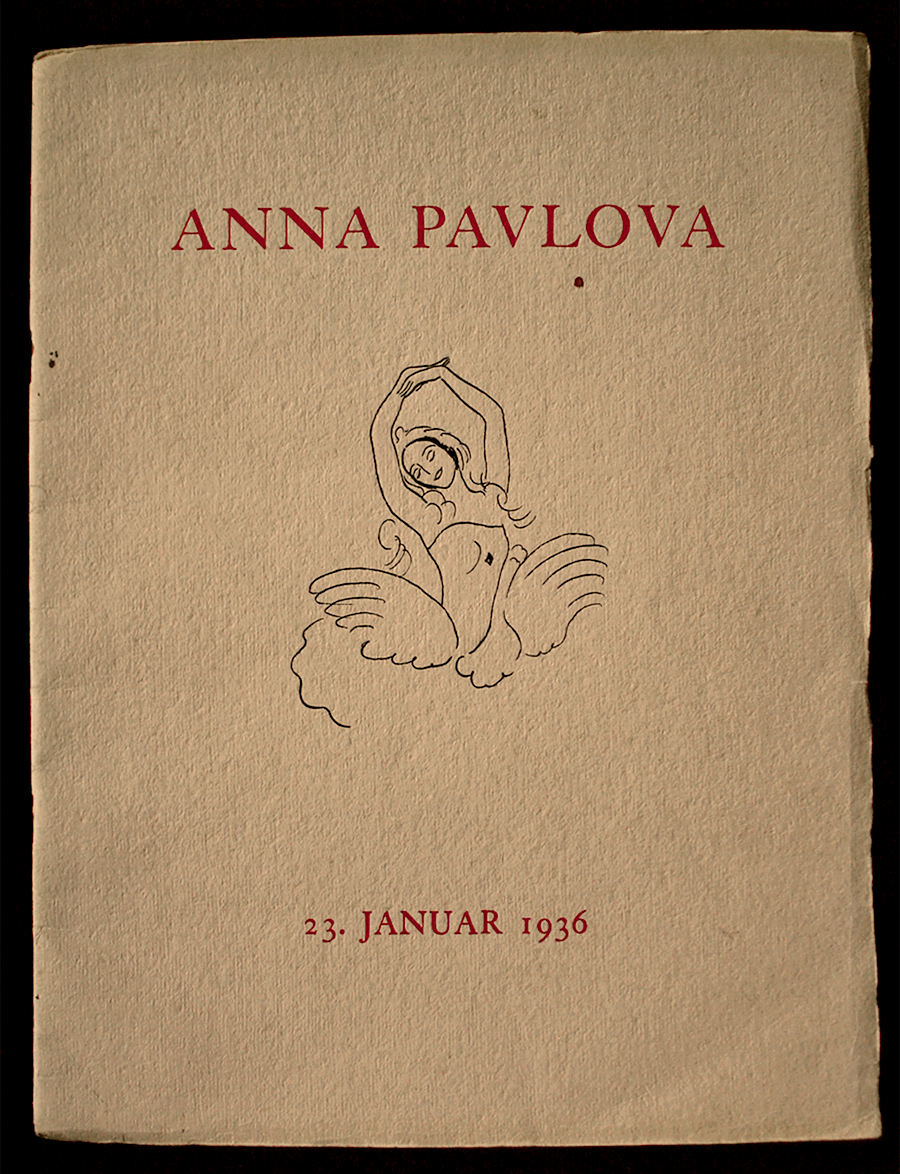 Programm "Mindefesten for Anna Pavlova", Det Kongelige Theater Kopenhagen 1936.