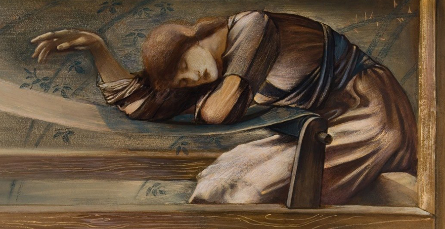 Christian Erdmann, Aljoscha der Idiot, Leseprobe. Bild: Edward Burne-Jones, The Briar Rose Study.