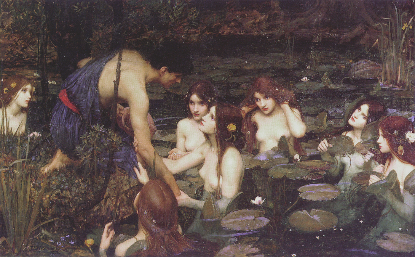Von verschwindender Kunst. Artikel von Christian Erdmann. Bild: Hylas and the Nymphs, von John William Waterhouse.